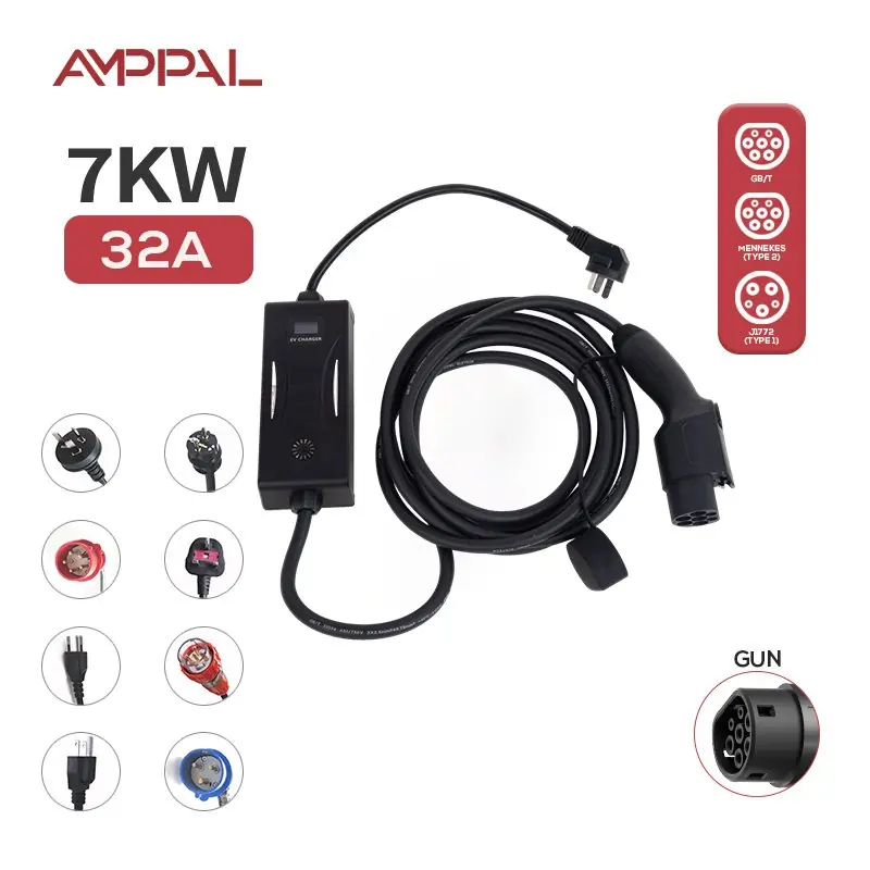 AMPPAL 3,5 kW hordozható AC töltőállomás